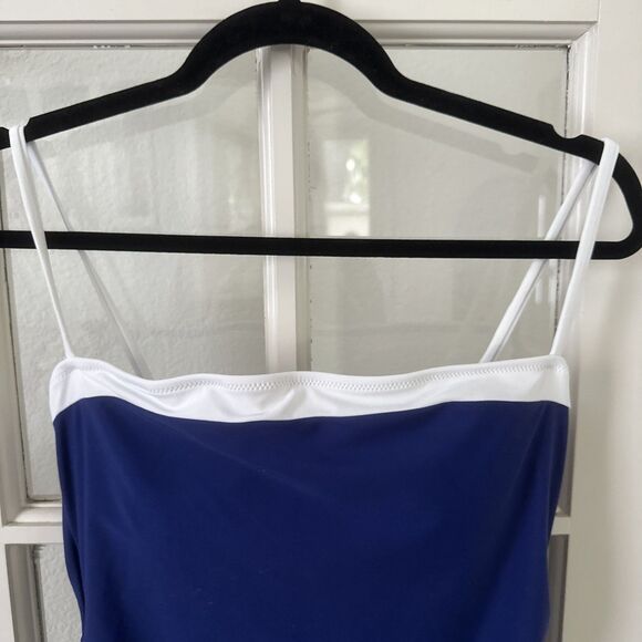 Blue One Piece Swimsuit Tummy Control Women's Large Bathing Suit - Picture 2 of 9